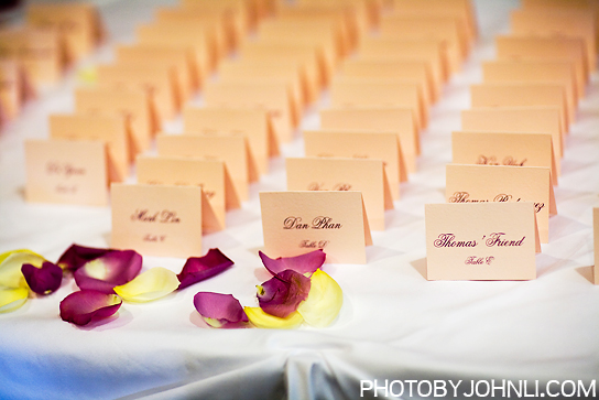 wedding in Pacific Palm reception name tags