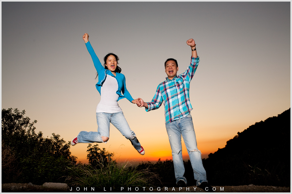 engagement pose idea jumping  Arcadia Wedding Photographer