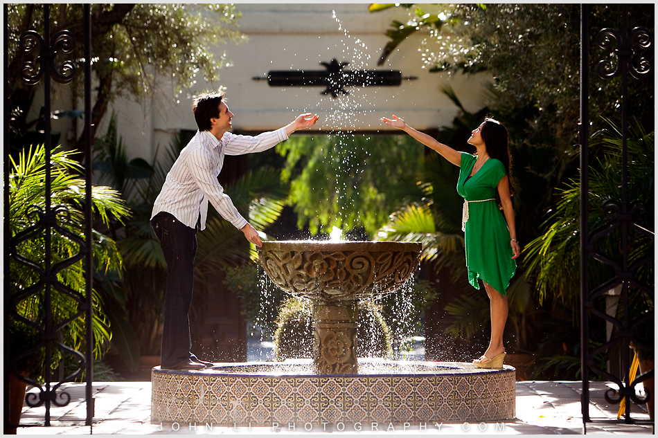 Los Angeles River and Center Gardens engagement pictures with Fountain